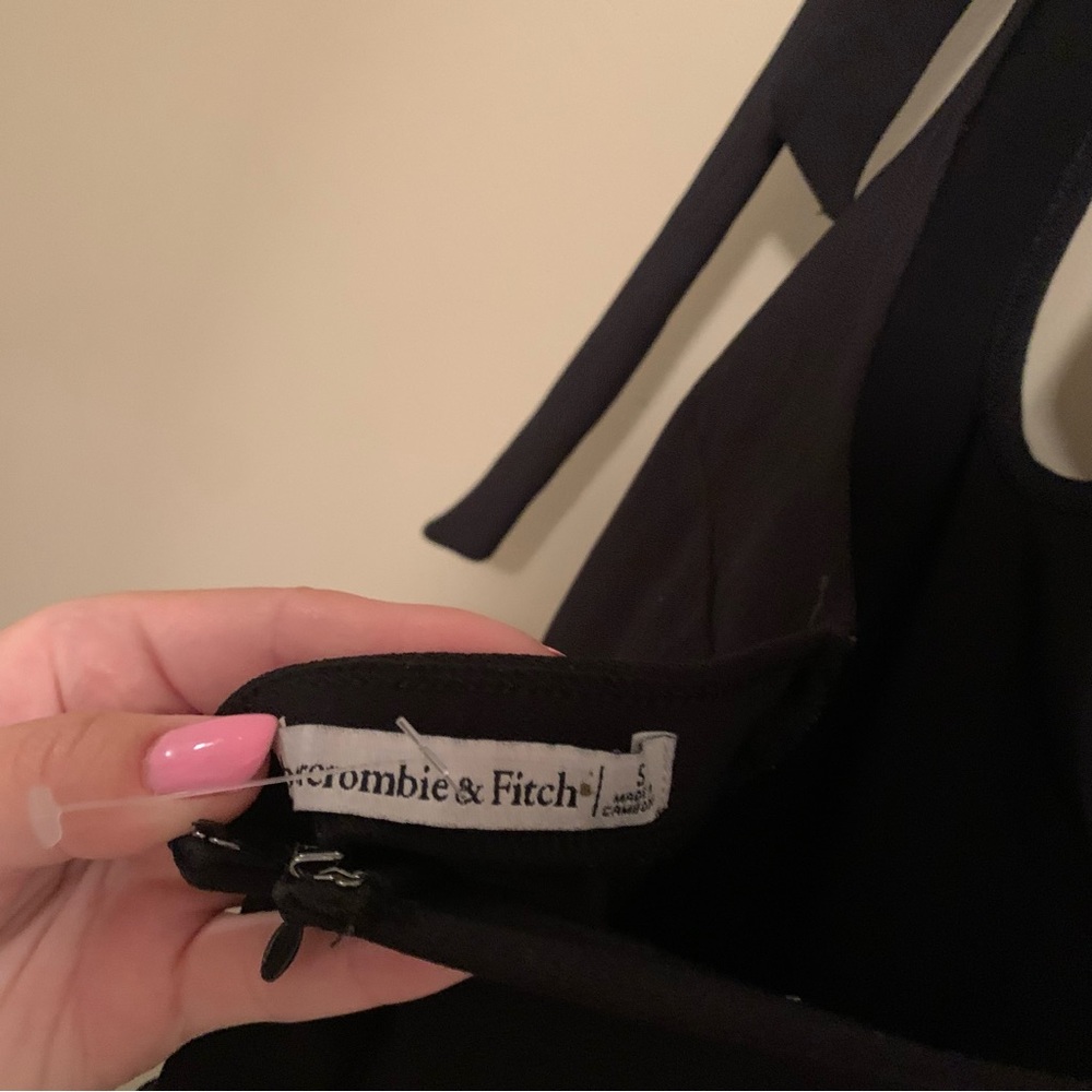 Abercrombie & Fitch Black Midi Dress with Side Slit - Picture 6 of 8